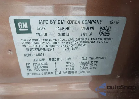 2017 Buick Encore Preferred Ii z USA, uszkodzony, nr VIN KL4CJBSB2HB032544